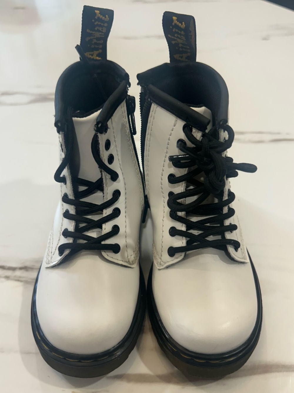 Dr Martens 1460 Toddler White Lace-Up Combat Boots size 7